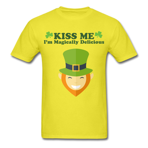 Kiss Me I'm Magically Delicious Men's Classic T-Shirt - yellow