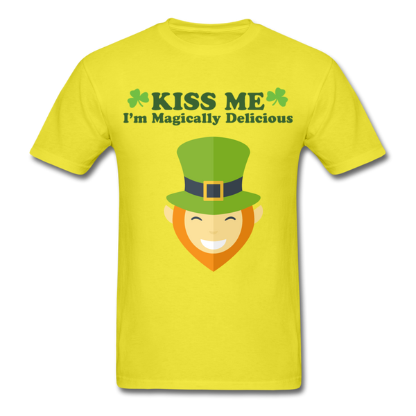 Kiss Me I'm Magically Delicious Men's Classic T-Shirt - yellow