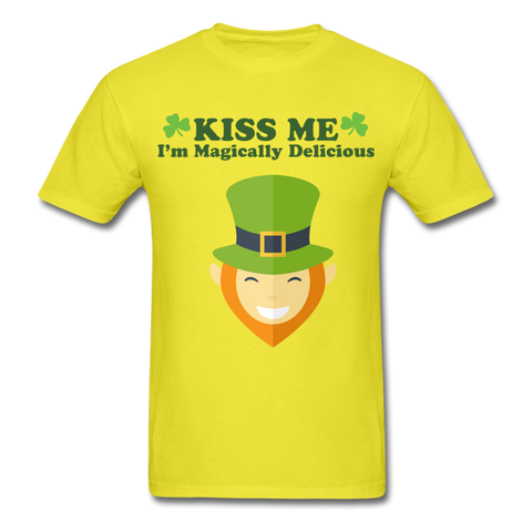 Kiss Me I'm Magically Delicious Men's Classic T-Shirt - yellow