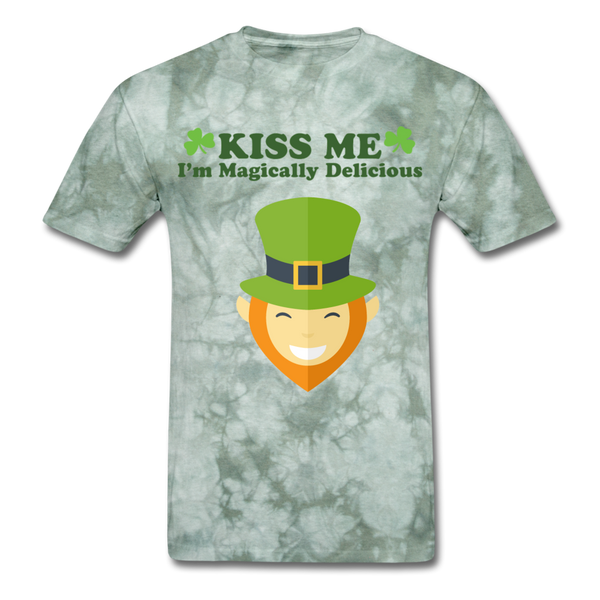 Kiss Me I'm Magically Delicious Men's Classic T-Shirt - military green tie dye