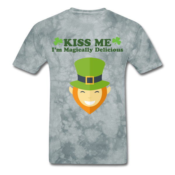 Kiss Me I'm Magically Delicious Men's Classic T-Shirt - grey tie dye