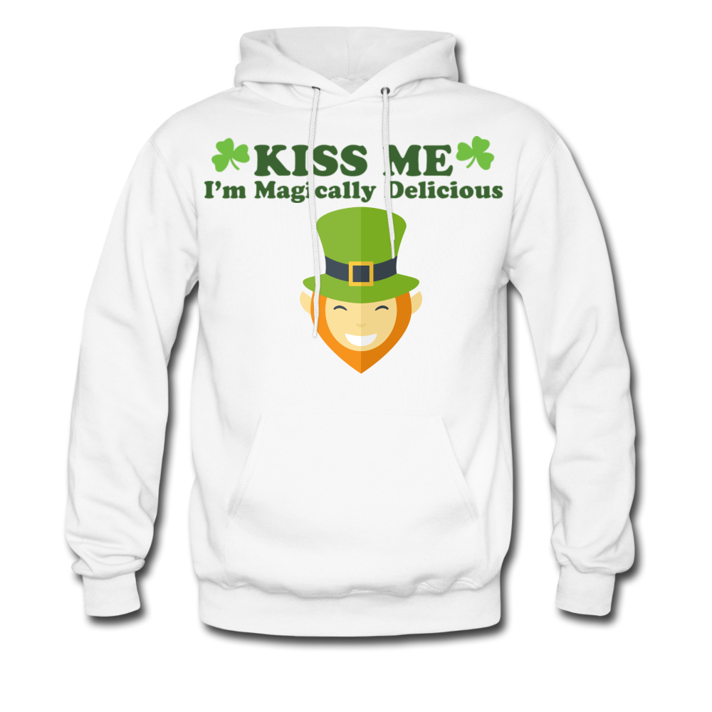 Kiss Me I'm Magically Delicious Men's Hoodie - white