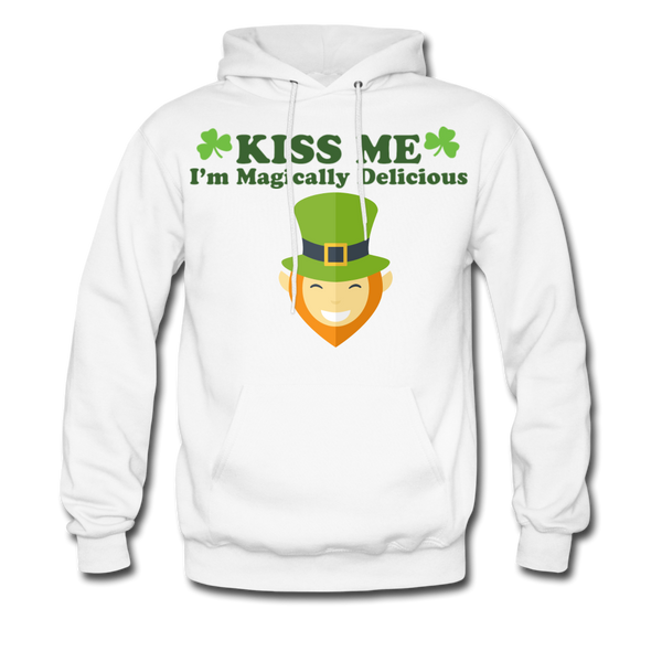 Kiss Me I'm Magically Delicious Men's Hoodie - white