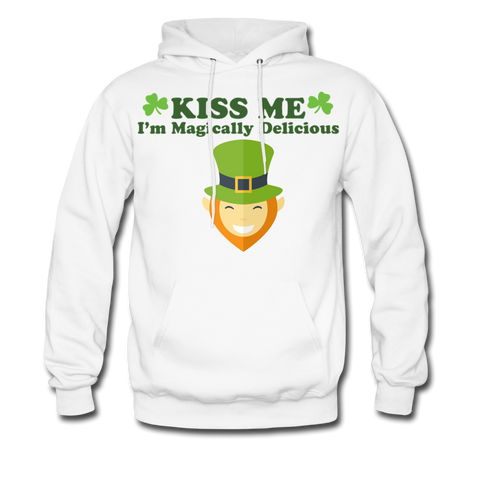 Kiss Me I'm Magically Delicious Men's Hoodie - white