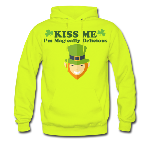 Kiss Me I'm Magically Delicious Men's Hoodie - safety green