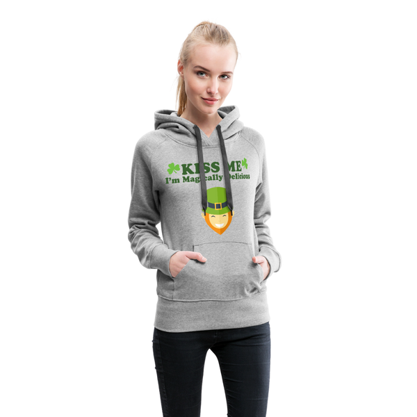 Kiss Me I'm Magically Delicious Women’s Premium Hoodie - heather gray