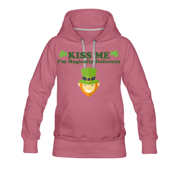 Kiss Me I'm Magically Delicious Women’s Premium Hoodie - mauve