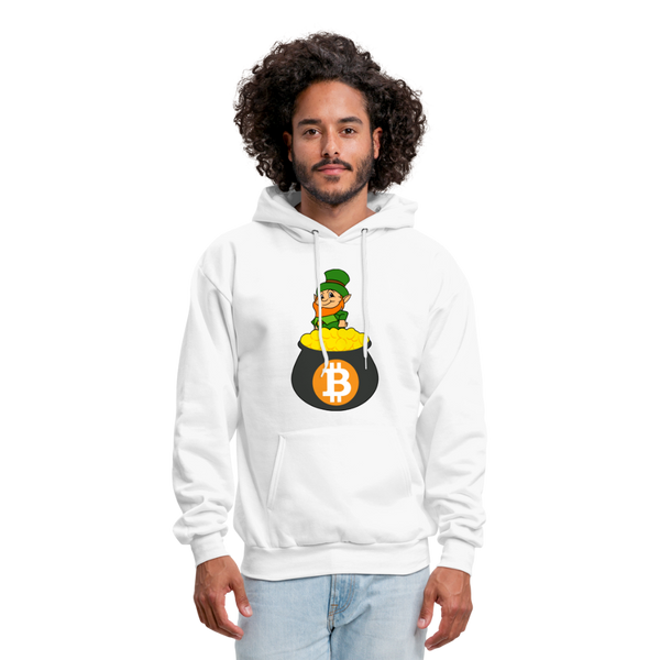 Leprechaun Bitcoin Men's Hoodie - white