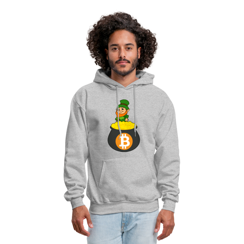 Leprechaun Bitcoin Men's Hoodie - heather gray