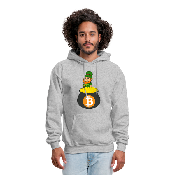 Leprechaun Bitcoin Men's Hoodie - heather gray