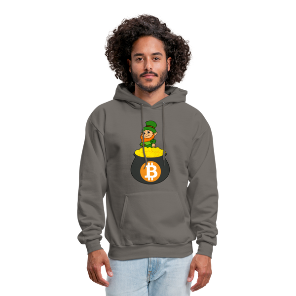 Leprechaun Bitcoin Men's Hoodie - asphalt gray