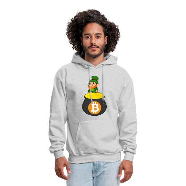 Leprechaun Bitcoin Men's Hoodie - ash 