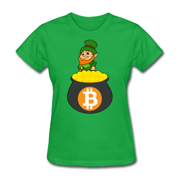 Leprechaun Bitcoin Women's T-Shirt - bright green