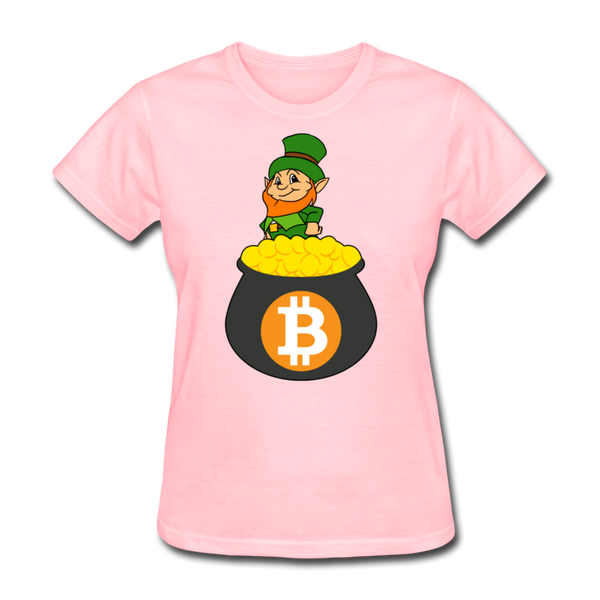 Leprechaun Bitcoin Women's T-Shirt - pink