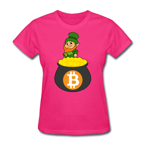 Leprechaun Bitcoin Women's T-Shirt - fuchsia