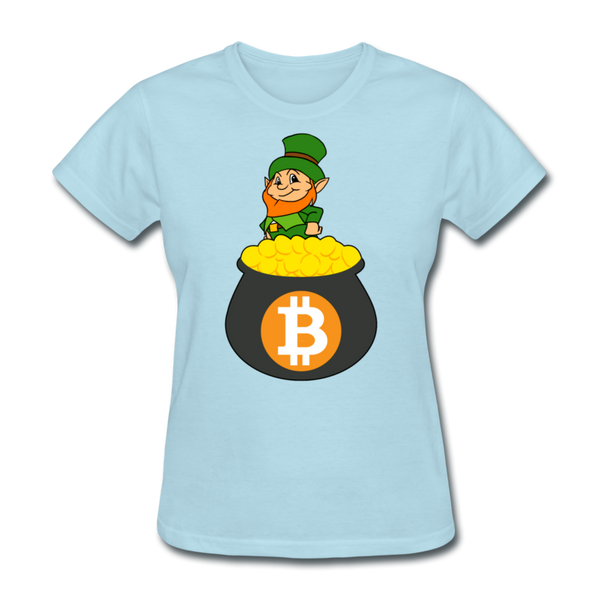 Leprechaun Bitcoin Women's T-Shirt - powder blue