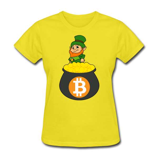 Leprechaun Bitcoin Women's T-Shirt - yellow