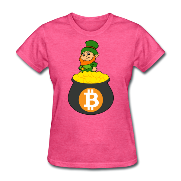 Leprechaun Bitcoin Women's T-Shirt - heather pink