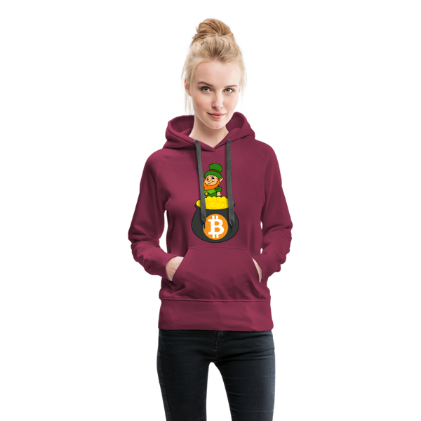 Leprechaun Bitcoin Women’s Premium Hoodie - burgundy