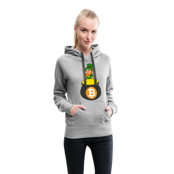 Leprechaun Bitcoin Women’s Premium Hoodie - heather gray