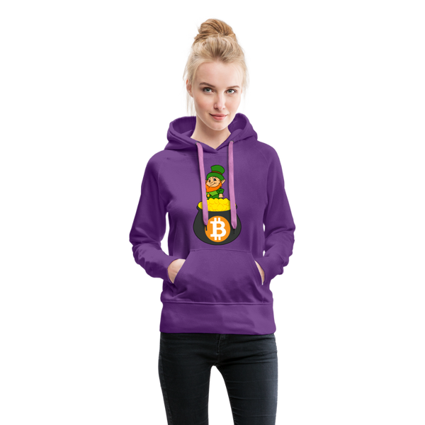 Leprechaun Bitcoin Women’s Premium Hoodie - purple