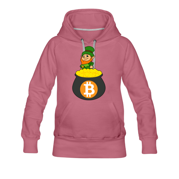 Leprechaun Bitcoin Women’s Premium Hoodie - mauve